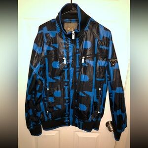 💙 IceBerg Vintage Monogram Flight Zip Up Jacket. Sz XL